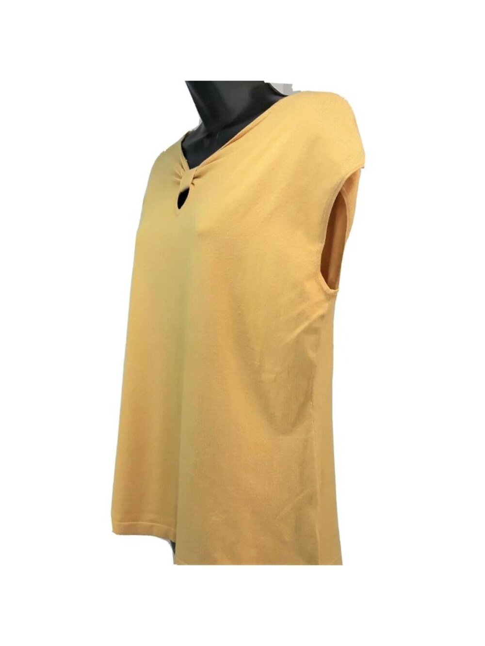 New Coldwater Creek Gathered Bow Sweater Womens Size Large Yellow Gold